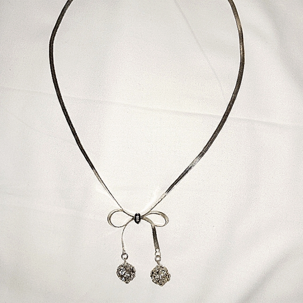 Sterling Silver Bow Necklace